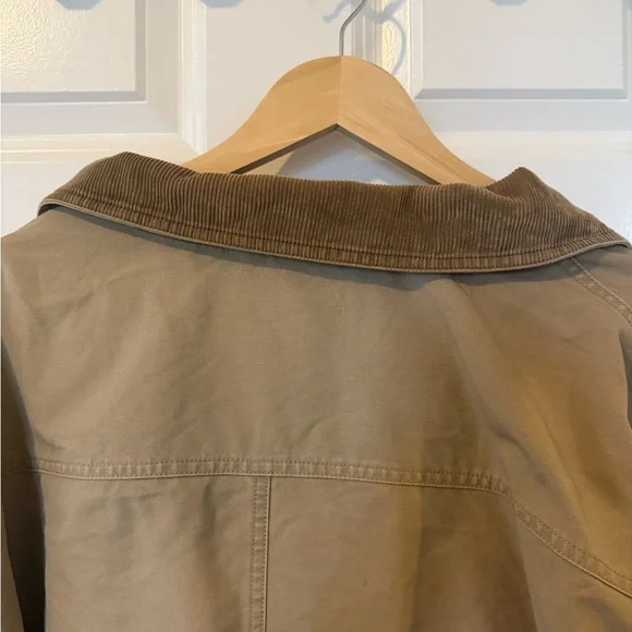 LL Bean Vintage Beige Barn Jacket Men's XXL Lined Fleece Chore Field Coat - Picture 9 of 10